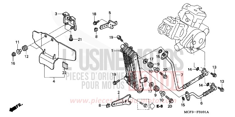 REFROIDISSEUR D'HUILE (VTR1000SP2/3/4/5/6) de VTR1000 SP-2 GRAPHITE BLACK (NHB01) 2006